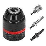 1.5-13mm schnellspannbohrfutter, Rot Gestreiftes Ganzmetall-Chuck, mit SDS Adapter,mit 1/2...