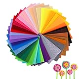 40Stks Vliesstoff Filzplatten, 1mm Weicher Bastelfilz in Verschiedenen Farben, 10x15cm...