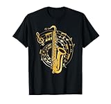 Musiker Notenschlüssel Saxophonist Musik Noten Saxophon T-Shirt