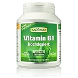 Vitamin B1, 250mg, hochdosiert, 120 Vegi-Kapseln - OHNE künstliche Zusätze. Ohne...