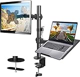 HUANUO Monitor Halterung mit Laptop Arm, Monitor Laptop Halterung für 13-32 Zoll LCD LED...