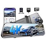 AZDOME 12' PG17 4K Spiegel Dashcam mit Rückfahrkamera, Auto Kamera mit WiFi, 64 GB-Karte,...