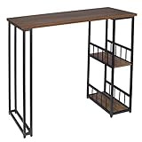 WOLTU Bartisch BT25dc Stehtisch Bistrotisch Bartheke Tresentisch, mit 2 Ablagefläche,...