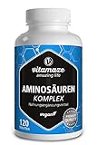 Aminosäuren Komplex hochdosiert & vegan, 120 Tabletten mit 8 essentiellen Aminosäuren...