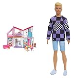 Barbie FXG57 - Malibu Haus Puppenhaus 60 cm breit mit +25 Zubehörteile & HBV25 -...