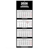 XXL 4-Monatskalender 2026 schwarz großer Wandkalender Bürokalender 4 Monate