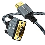 Twozoh HDMI auf VGA Kabel 1M, Gehäuse aus Aluminiumlegierung Nylon geflochten vergoldet...