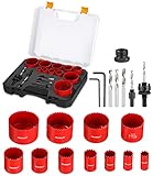 Lochsäge Set jutyum Bohrer Set 19 PCS Metall Dosenbohrer Lochbohrer Kreisschneider...