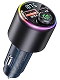 CIRYCASE Bluetooth Adapter Auto, Bluetooth 5.3 FM Transmitter Auto mit Typ C PD 30W &...