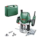 Bosch Oberfräse POF 1400 ACE (1400 W; für Holzbearbeitung; 3x Spannzange; Fräser;...