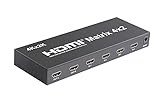 axGear 4x2 HDMI True Matrix Switch Splitter Selector Fernbedienung 3D 1080P 4 Zoll 2-Out