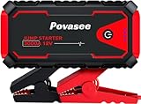 Povasee Starthilfe Powerbank, 3000A Auto Starthilfe für 12V Fahrzeuge (Bis zu 10L...