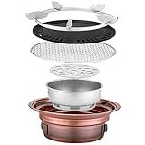 OUSIKA Barbeque Grill, Edelstahl-Holzkohlegrill, Bronze, Tischgrill, eingebetteter Ofen,...