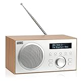 DAB+/FM Radio mit Bluetooth-August MB420-Digitales Küchenradio mit Holzgehäuse mit...