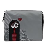 Lunarable Goth Crossbody Messenger Bag Heart Broken Teenage Emo Girl Unisex, Mehrfarbig,...