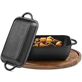 Navaris Dutch Oven rechteckig - Gusseisen Topf mit Deckel - Ideal zum Kochen und Brot...
