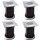 linovum BORU 4er Set Bodeneinbauleuchte für GU10 - Bodenleuchte außen IP67 befahrbar in...