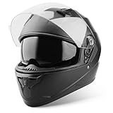 VINZ Kennet Integralhelm mit Sonnenblende | Motorrad Helm Vollvisierhelm Mopedhelm |...