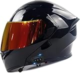 Bluetooth Modular Motorrad Helm,Flip Up Full Face Integrated Helm, DOT/ECE Genehmigt...