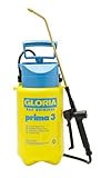 GLORIA Drucksprüher prima 3 | Gartenspritze | 3 L Füllinhalt | Verstellbare Messingdüse...