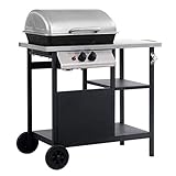 Gasgrill mit Beistelltisch auf 3 Ebenen, CIADAZ Grill Gas, Gas Tischgrill, Tischgasgrill,...