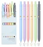 FIOVER Farbstifte, 6 Stück, bunte Gelstifte, mittlere Spitze 0,7 mm, glattes Schreiben,...