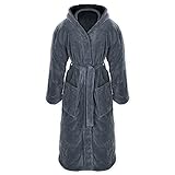 Gräfenstayn® Damen & Herren Kuschelfleece Bademantel mit Kapuze Größe S-XXXL mit...