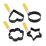 4 Stück Edelstahl Ei Ringe Antihaft Omelett form mit Griffen Spiegeleiformen für die...