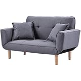 Yiiannda Kleines graues Sofa Stoff mit Haltegriff, kleines Schlafsofa, Wohnzimmer,...