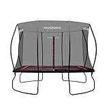 HUDORA Trampolin 4square - Trampolin Outdoor mit Sicherheitsnetz - Sportliches...