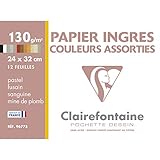 Clairefontaine 96775C Mappe Pastell Zeichenpapier (ideal für Kreide und Kohle, 130 g, 24...