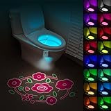 HOTUT Toilette Licht WC-Nachtlicht, Toilettenschüssel Nachtlicht, 16 Farben Motion Sensor...
