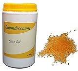 1kg Silica Gel mit Farbindikator orange in einer luftdicht wiederverschließbaren Dose...
