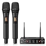 TONOR Dual Funkmikrofonen System kabellos, drahtloses Karaoke Mikro Set Wireless...