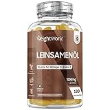 Omega 3 6 9 Leinsamenöl - 180 Vegan Weichkapseln - Alternative zu Fischöl - 2000mg...