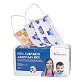 Wellsamed Wellsamask 50 Stück Mundschutz mit Gummizug, Small Size, Löwe & Hund Motiv,...