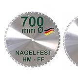HM Sägeblatt 700 x 30 mm NAGELFEST FF Hartmetall FSP Kreissägeblatt 700mm für Bauholz...