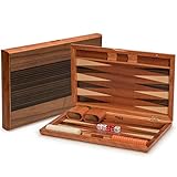 Yellow Mountain Imports Backgammon-Spiel-Set mit Holzeinlagen, Pasadena - 38,5 Zentimeter...