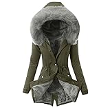 Dream Room Damen warme Winter Steppjacke mit Kapuze Hooded Down Jacket Jacke winterparka...