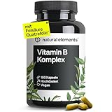 Vitamin B Komplex - 180 Kapseln - Hochdosiert: Mit 500 µg Vitamin B12 - alle 8 B-Vitamine...