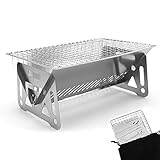 Tragbarer Mini-Holzkohlegrill, kleiner BBQ-Grill, Tisch-Feuerstelle für Camping,...