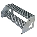 Kaminbau Mierzwa Premium Stahl Treppe Freistehend Verzinkt 2 Stufen (Breite 100 cm) (Höhe...