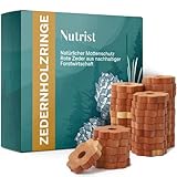 nutrist 30x Premium Zedernholz Ringe gegen Kleidermotten, Zeder Blumen als natürlicher...