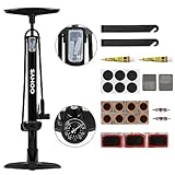 Augtkeou Fahrradpumpe Luftpumpe mit Manometer, 11bar/160psi Standluftpumpe Fahrrad mit...