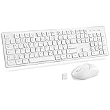 Tastatur Maus Set Kabellos, 2,4GHz Ergonomisch Funktastatur mit Maus, Tastatur Kabellos in...