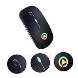 SHINEOFI 1Stück Kabellose RGB mit Stummen Tasten und Einstellbarem DPI für Büro und...