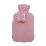 Teogneot Warmflasche mit Vliesbezug 1 Liter Grobe Luxus Soft Furry Warm halten fur Kinder...