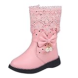 TDEOK Weichsohlen Stiefel Mit Reißverschluss,Kinder Lederschuhe,Bowknot Prinzessin...