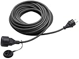 Meister Schutzkontakt-Verlängerung - 25 m Kabel - schwarz - Gummischlauchleitung - IP44...