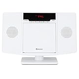 Auna Stereoanlage, Kompaktanlage mit CD-Player, Bluetooth und FM-Radio, Mini Stereoanlage...